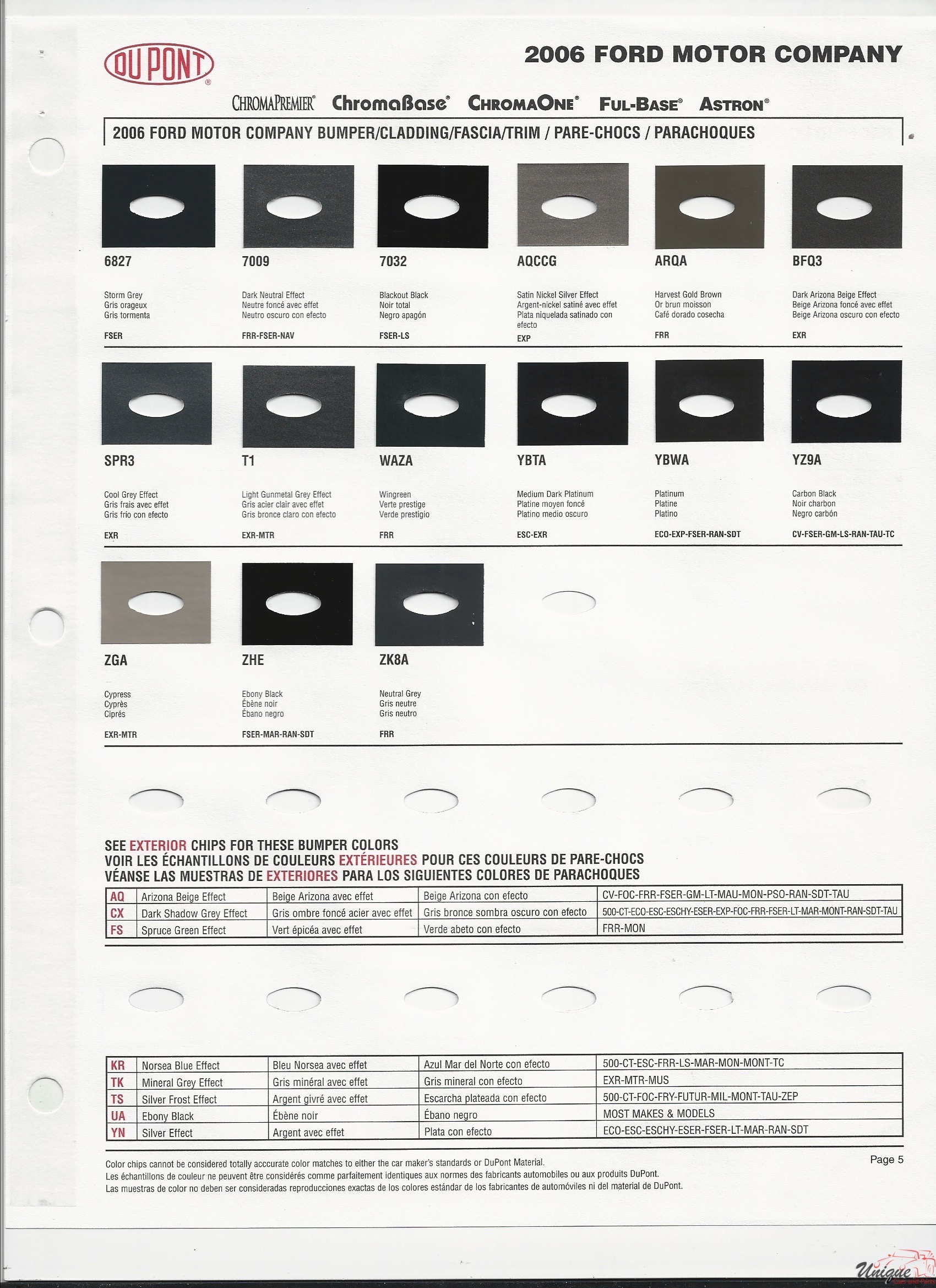 2006 Ford-4 Paint Charts